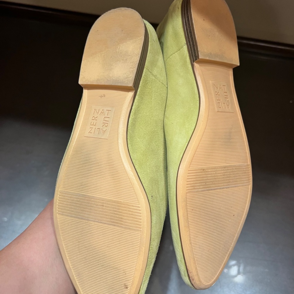 Celery green suede flats by Naturalizer - Picture 3 of 9